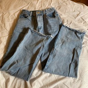 Nasty Gal High Waisted Split Hem Straight Leg Jeans